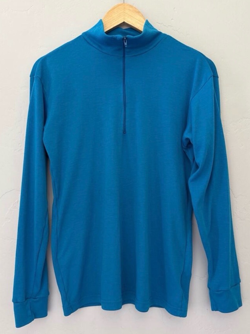 Patagonia Vintage Quarter Zip Blue Capilene Pullover Turtleneck Mock Neck 90s M